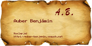 Auber Benjámin névjegykártya